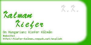 kalman kiefer business card